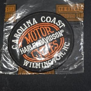 Harley-Davidson Carolina Coast Black and Orange Patch Wilmington, NC